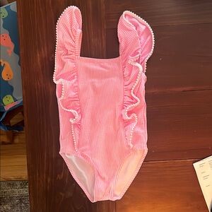 Janie and Jack Pink Striped Swimsuit
